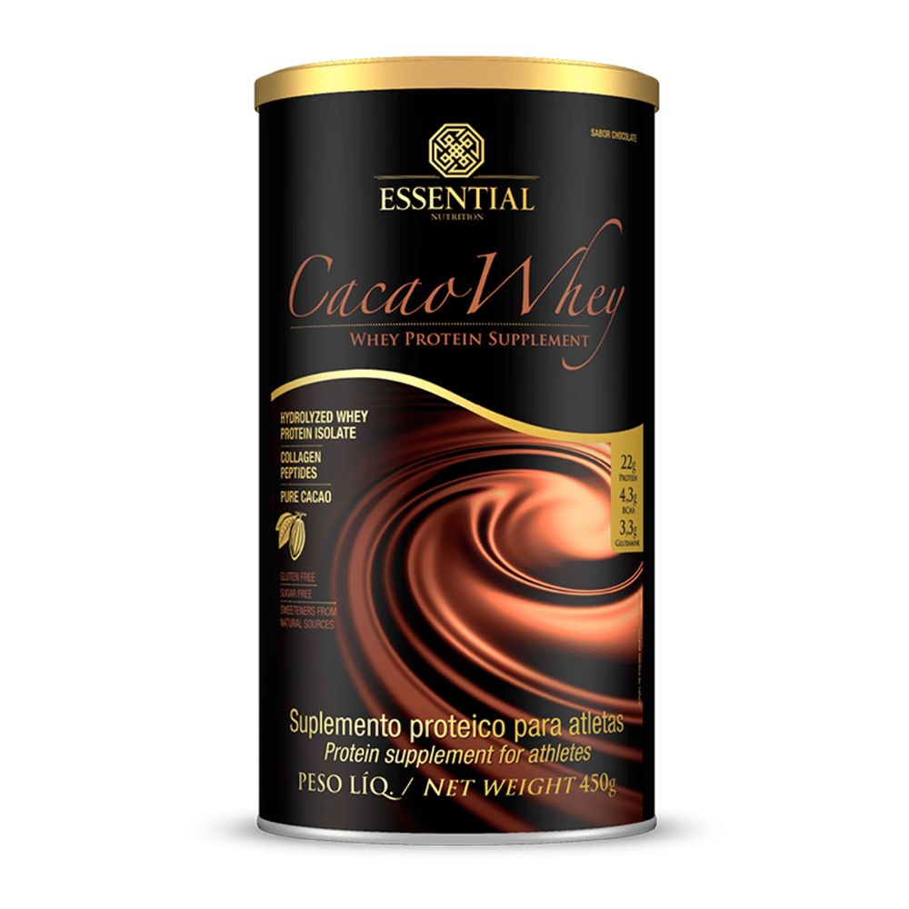 Cacao Whey - Essential Nutrition - 450 gramas